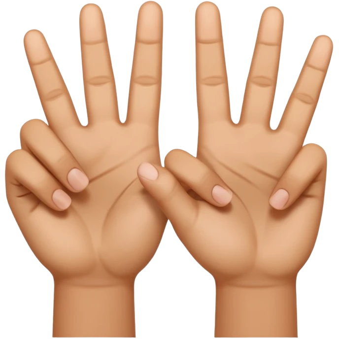 W V as hand signs emoji