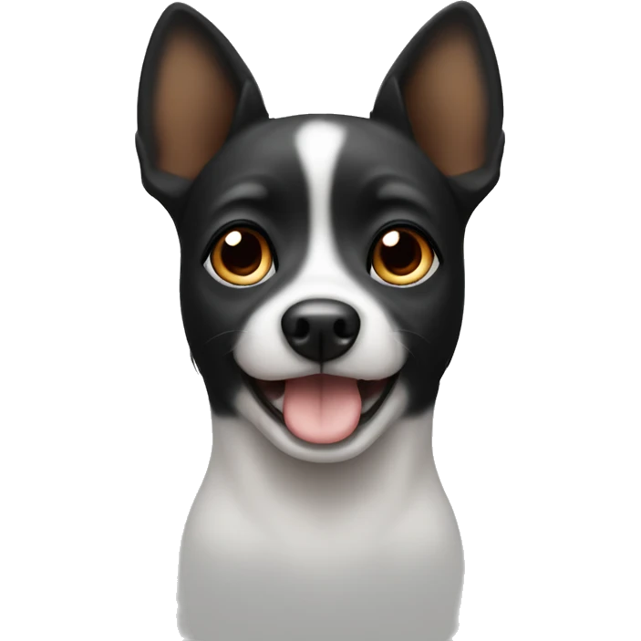Black and white little dog brown eyes  emoji