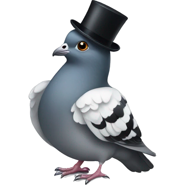 pigeon in tuxedo and top hat emoji