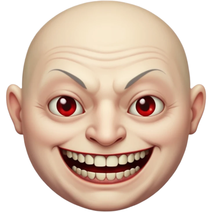 Bald fat vampire smiling emoji