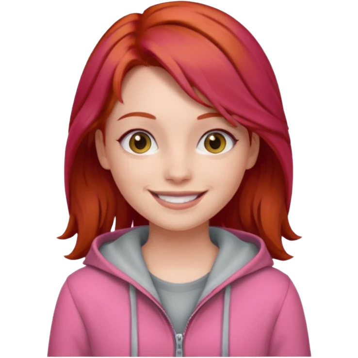 Girl with red hair and pink clothes  emoji