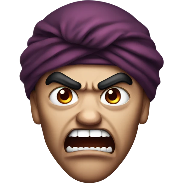 Angry vampire with turban and fangs emoji