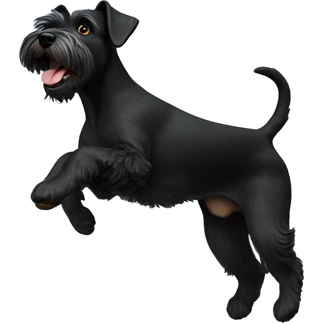 black miniature schnauzer jumping emoji