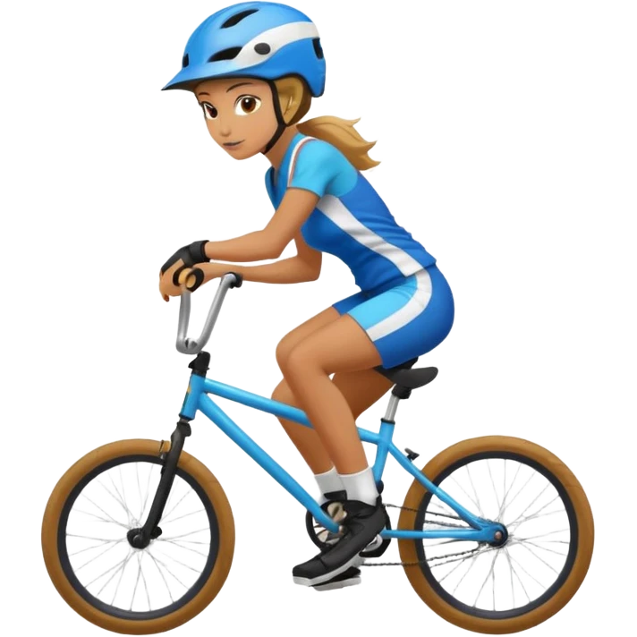 BMX rider woman with helmets emoji