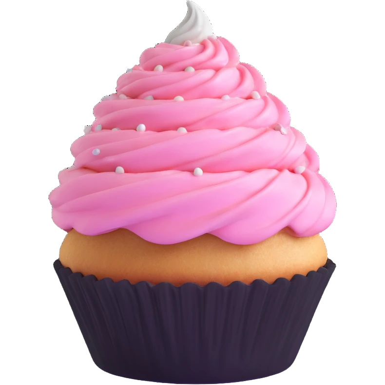 cupcake with pink icing emoji
