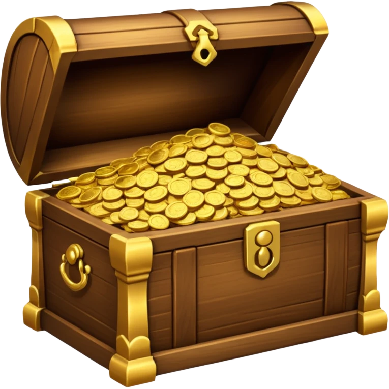 ["Wooden chest overflowing with gold coins."] emoji