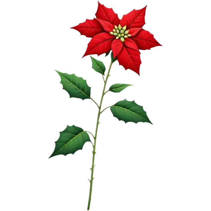 single Poinsettia flower stem emoji