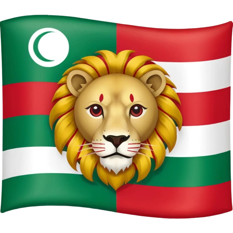 The flag of Iran with a sun and lion emoji