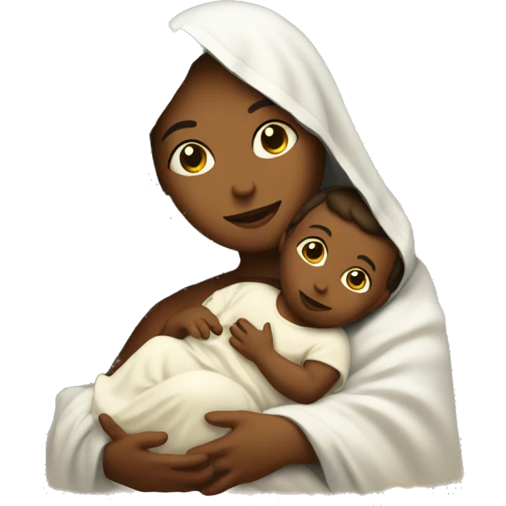 holy Mary with baby Jesus emoji