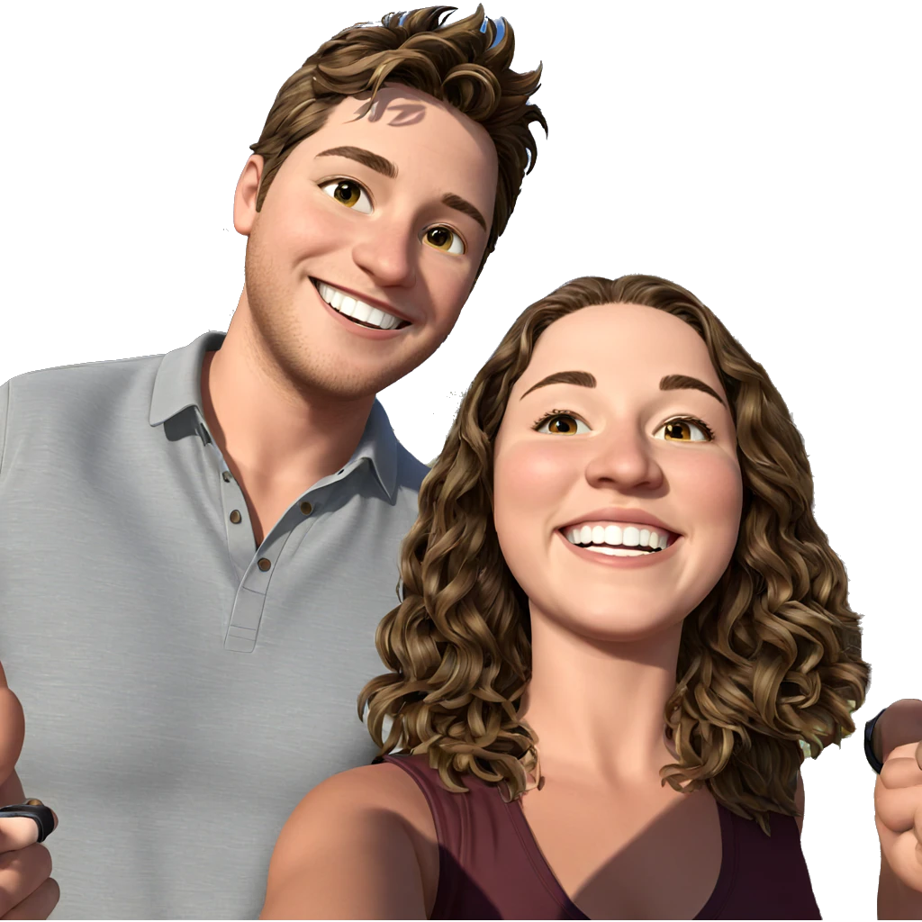 smiling couple outdoors together emoji