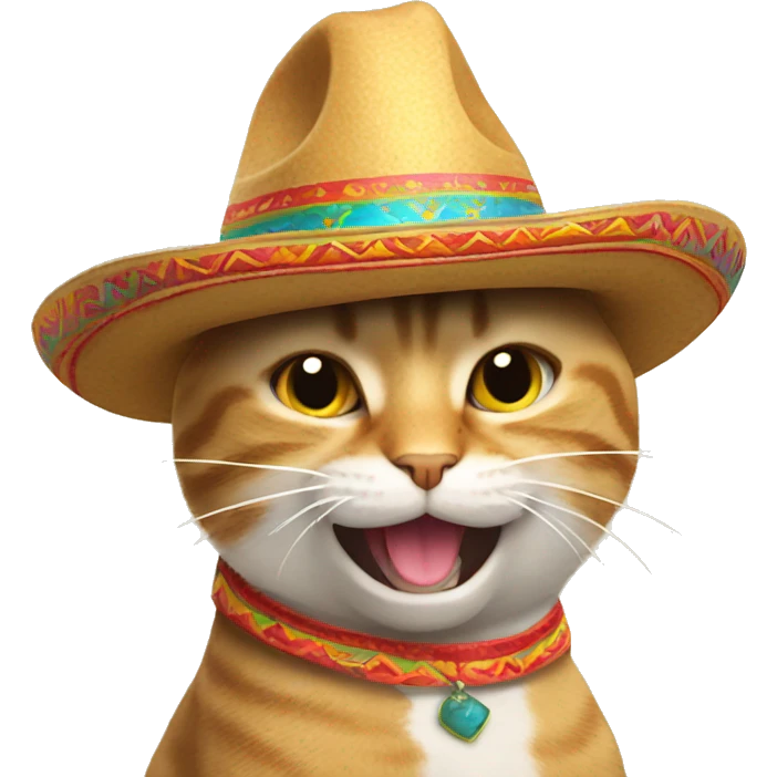 Thumbs up cat wearing sombrero  emoji