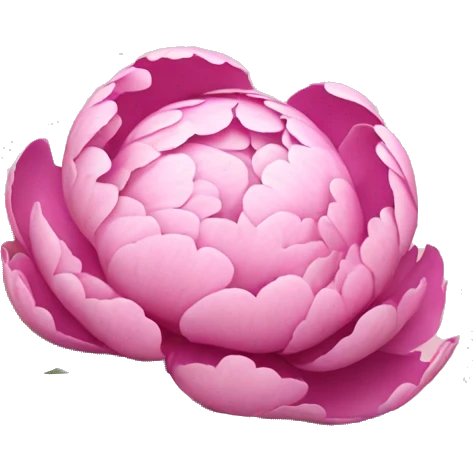 Pink peony flower with leaves  emoji