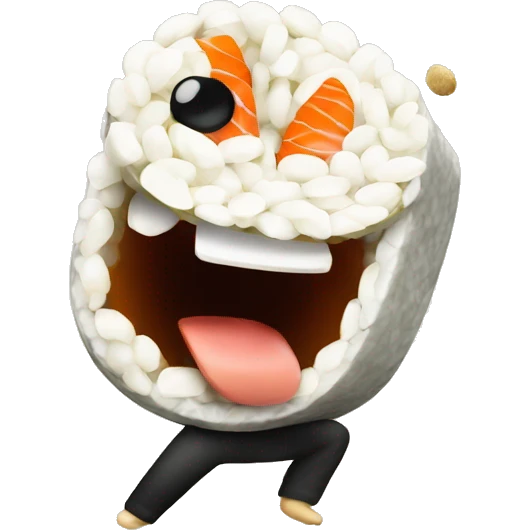 Dancing sushi emoji