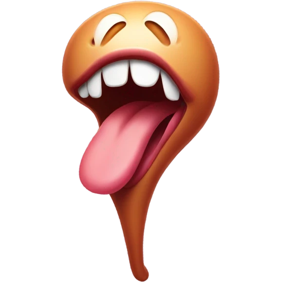 Tongue sticking out with it nervous drop emoji