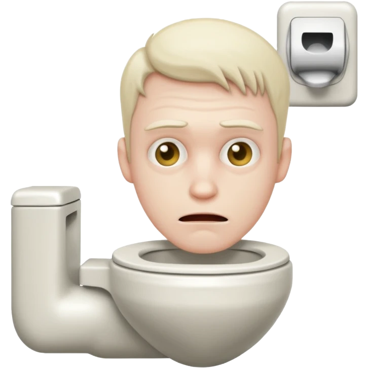Creepy guys head in toilet emoji