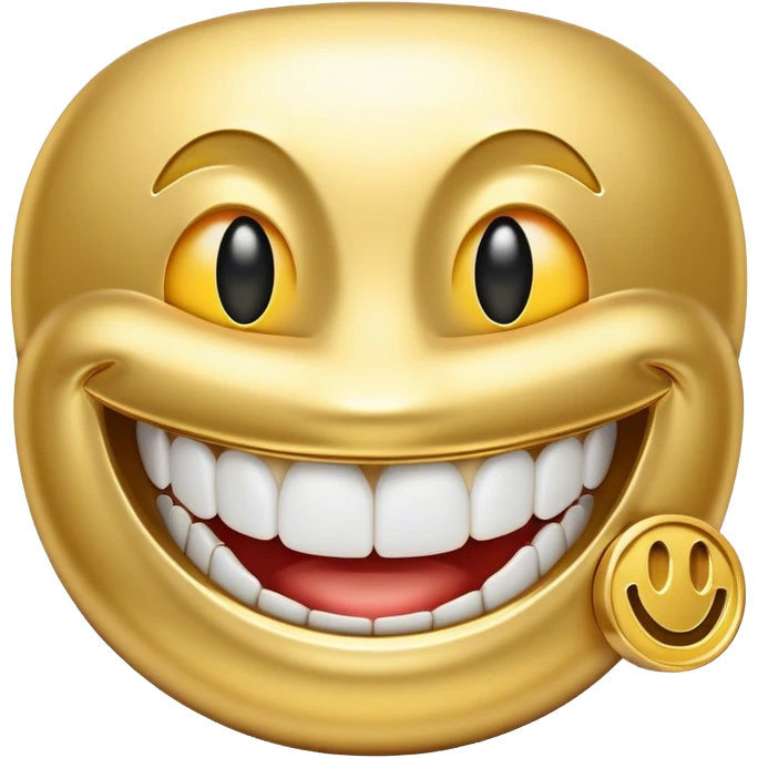 Gold grill smiley face emoji