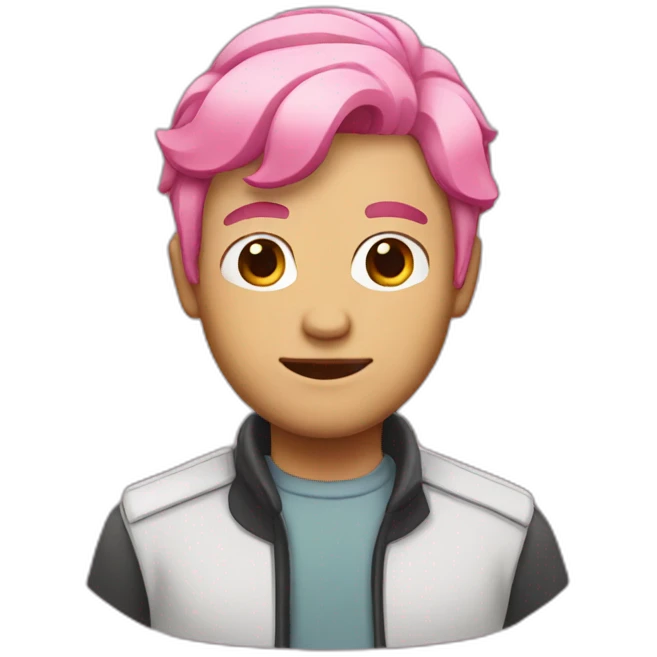 man with pink hair emoji