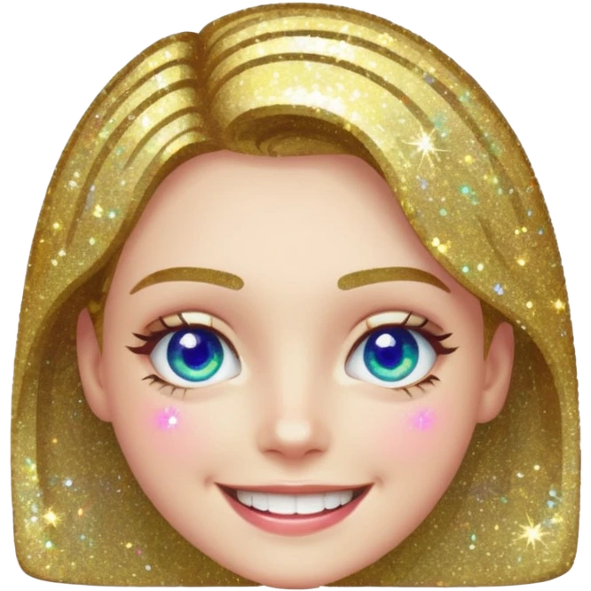 Glitter glitch smile emoji