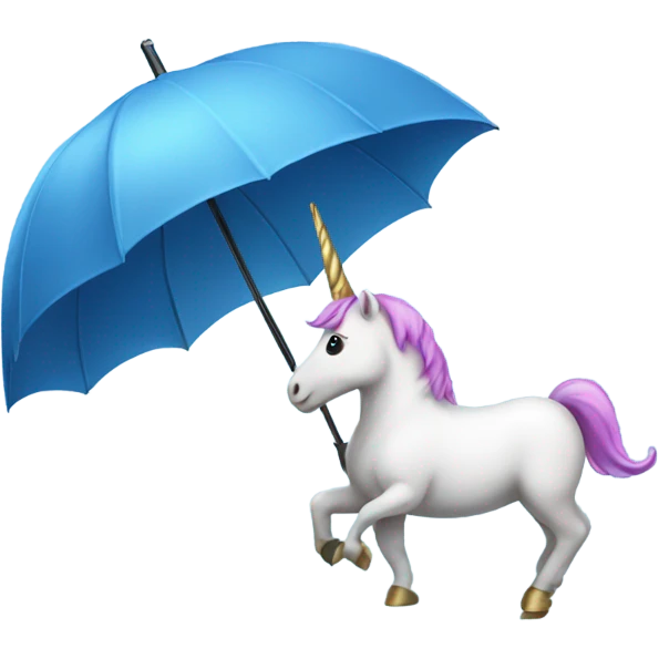 blue umbrella and unicorn  emoji
