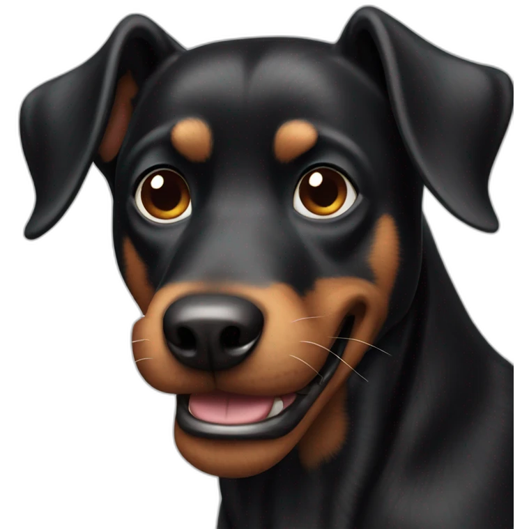 Goofy black dog emoji