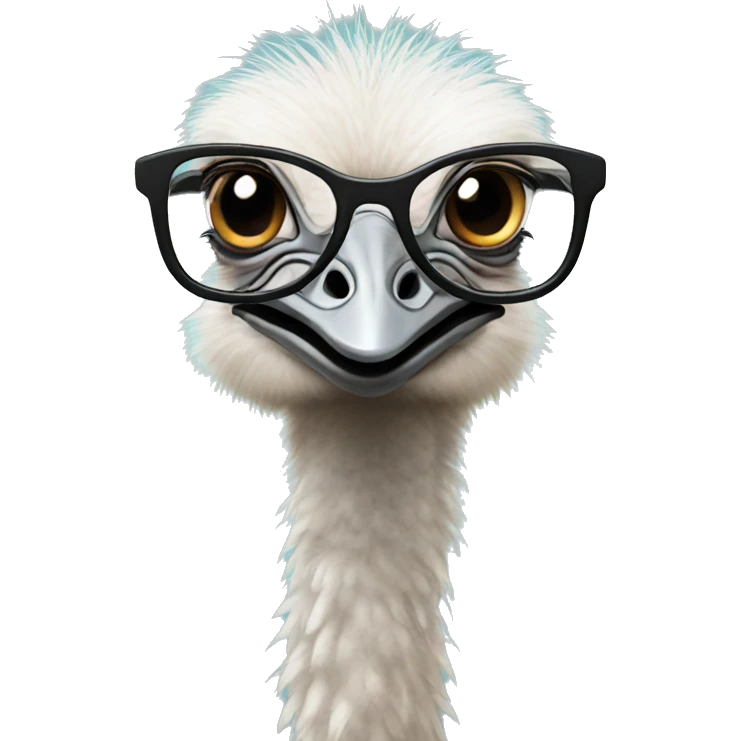 Ostrich wearing glasses emoji