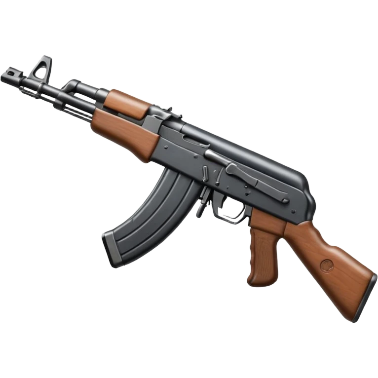 Ak 47 gun emoji in realestic and tilt it with some angle look more realestic like real gun emoji