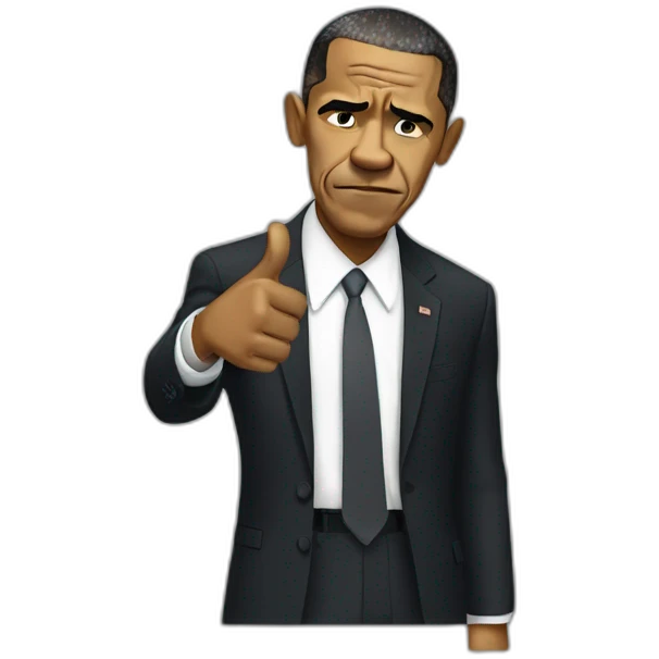 obama showing thumbs down emoji