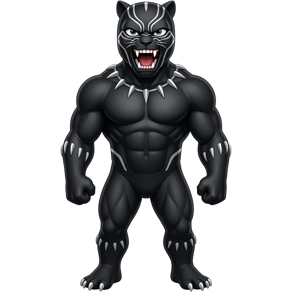 Uma pantera preta com grills nos dentes emoji