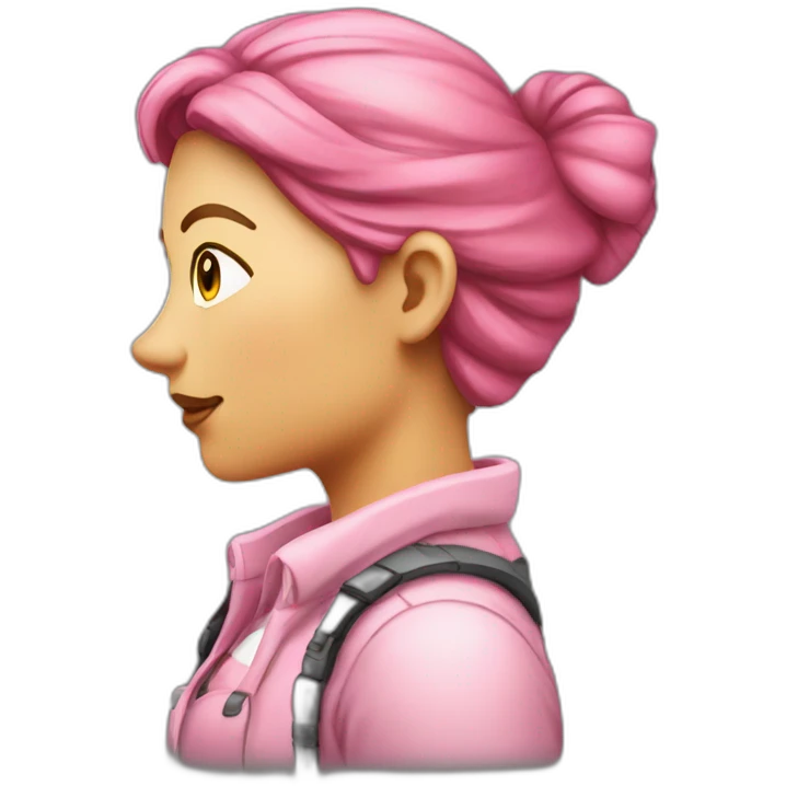 photographe femme rose en profil emoji