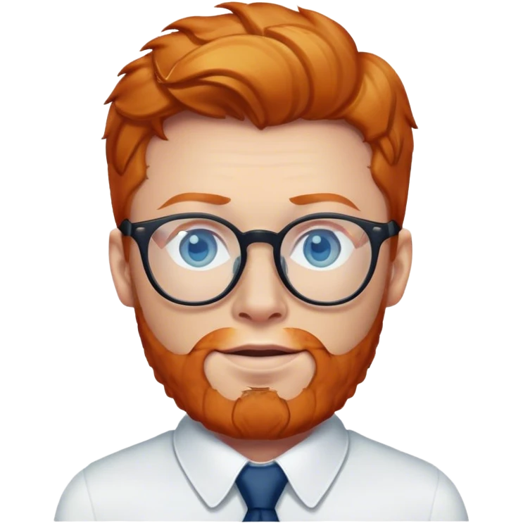 Ginger men with blue eyes wearing glasses emoji