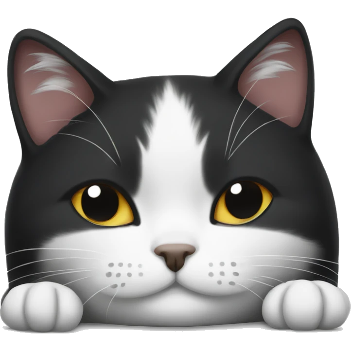 Black and white cat sleeping emoji