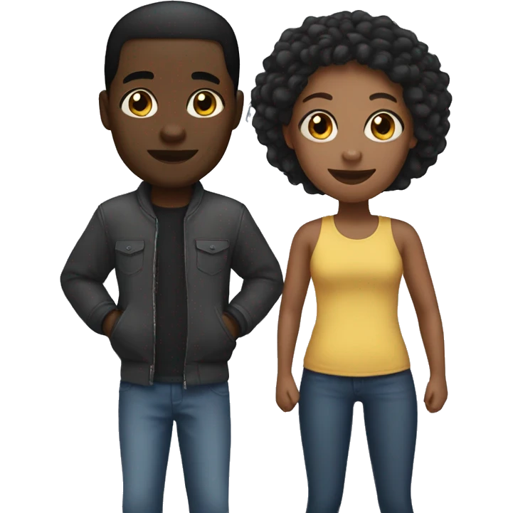 A black girl with a black guys emoji