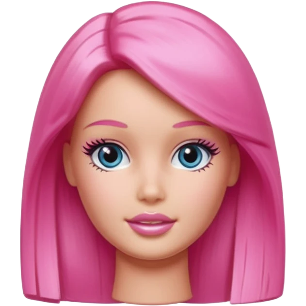 Pink Barbie doll head emoji