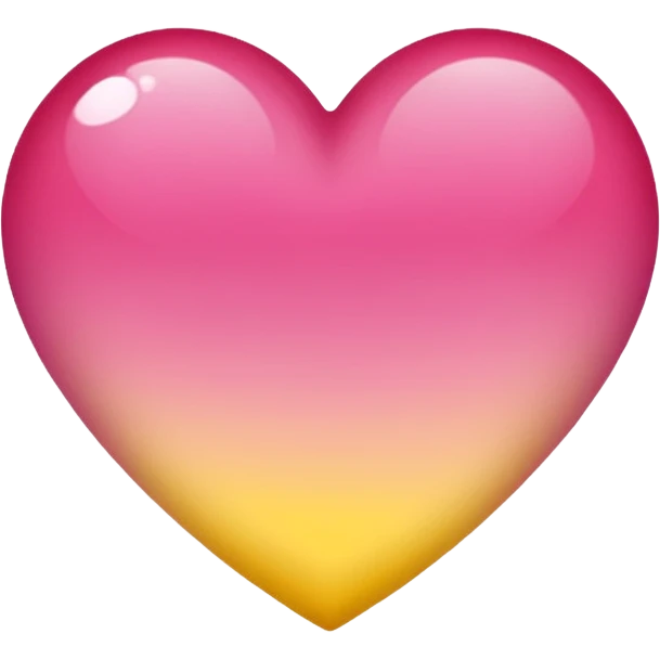 Yellow to dark pink gradient heart emoji