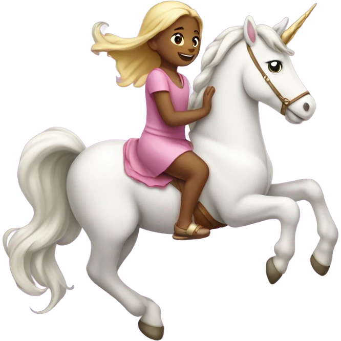 Niña sobre unicornio  emoji