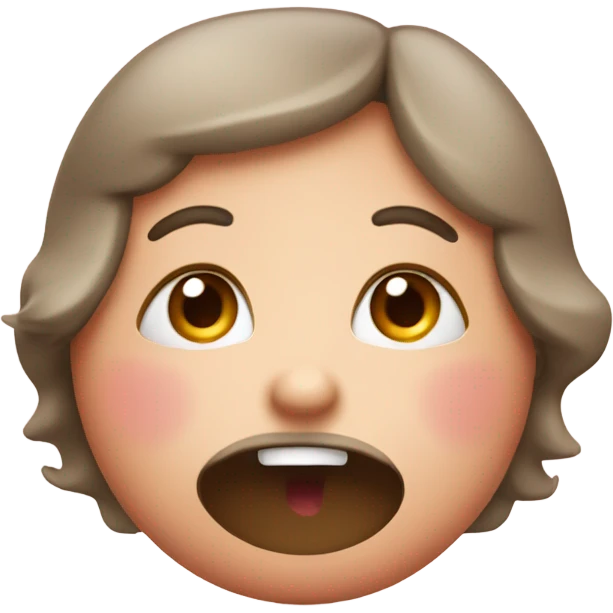 Red blushing cheeks with hand over mouth emoji