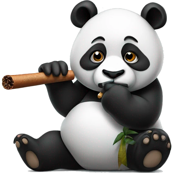Panda smoking a cigar emoji