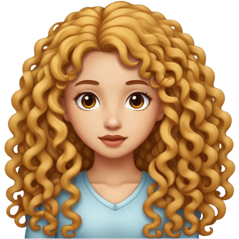 Girl with Long curly Hair emoji