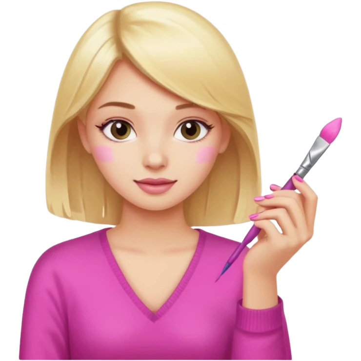 Blondie girl making nails emoji