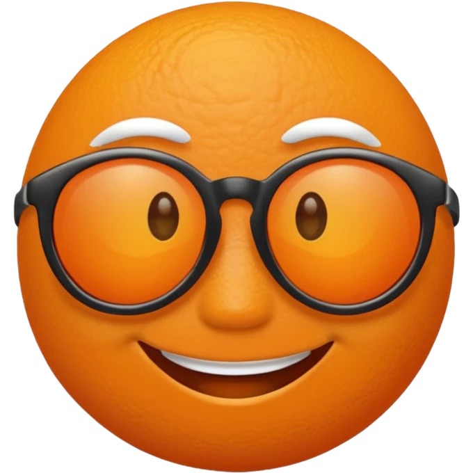 Orange with smile face with sun glasses emoji