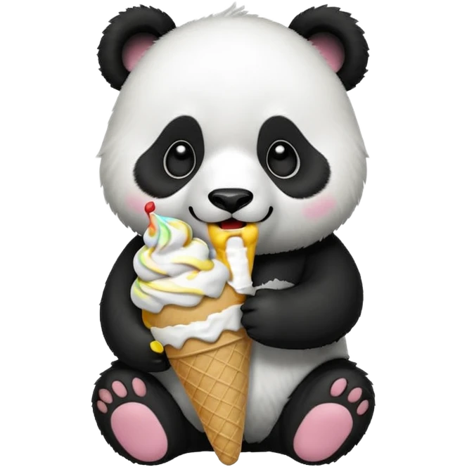 Panda eating ice cream emoji