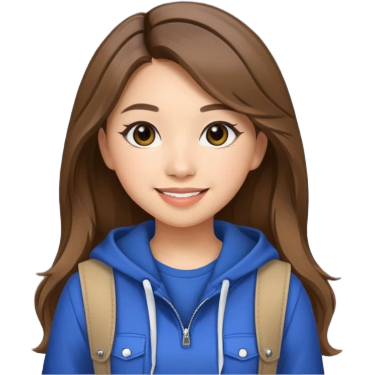 Create a realistic portrait of Pokimane smiling in stylish casual outfit. emoji