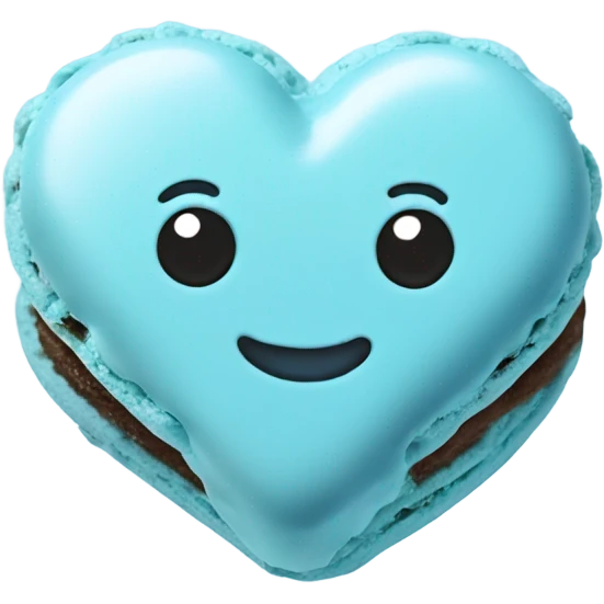 Light blue macaroon in shape of heart 🩵  emoji