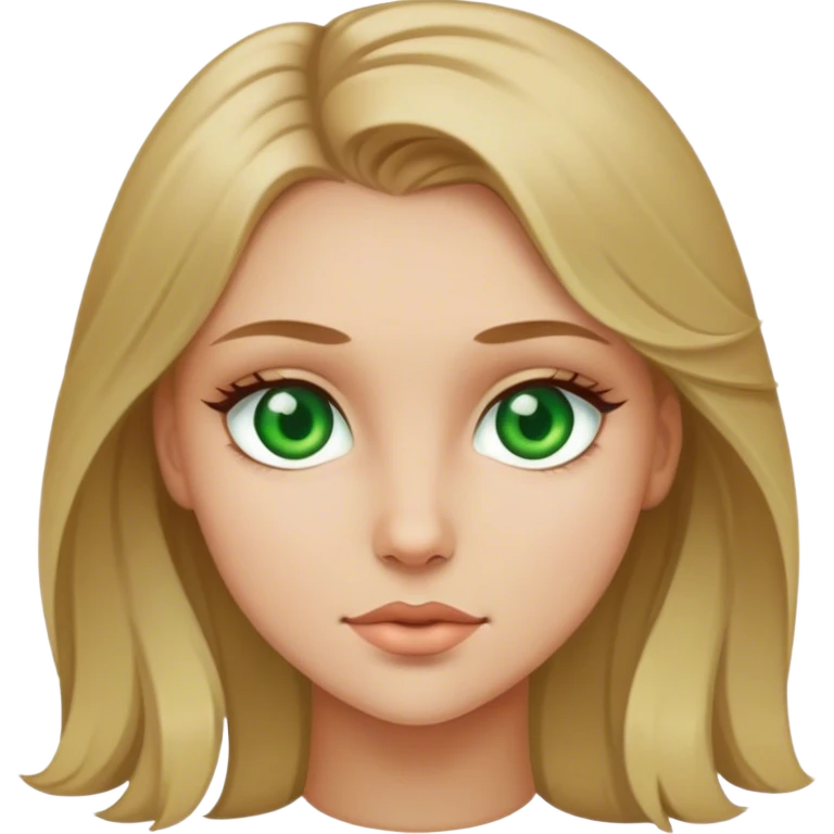 Dark blonde pretty girl green eyes emoji