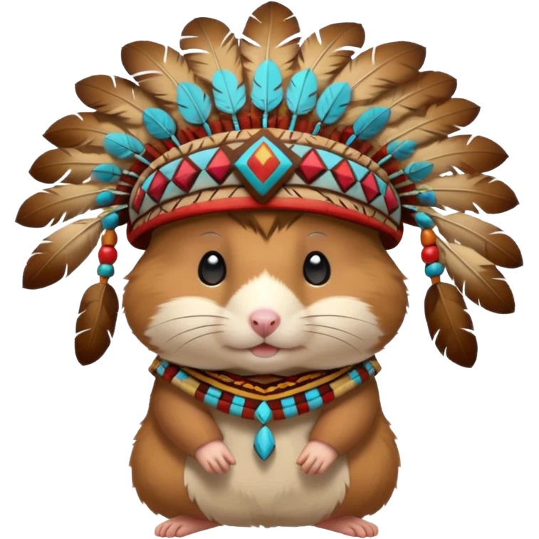 hamster in a Native American costume emoji