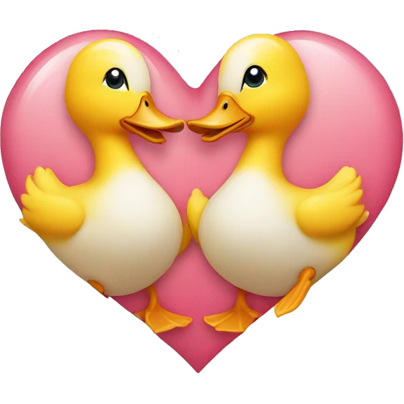 Two duck in heart shape emoji