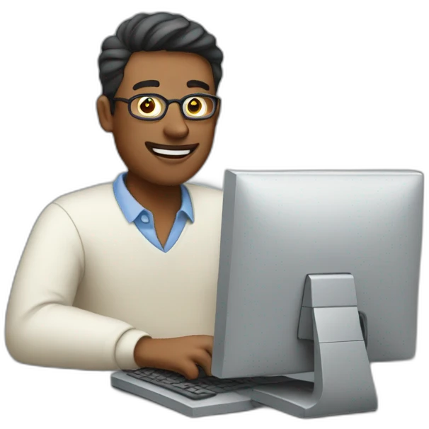 Man at the computer emoji