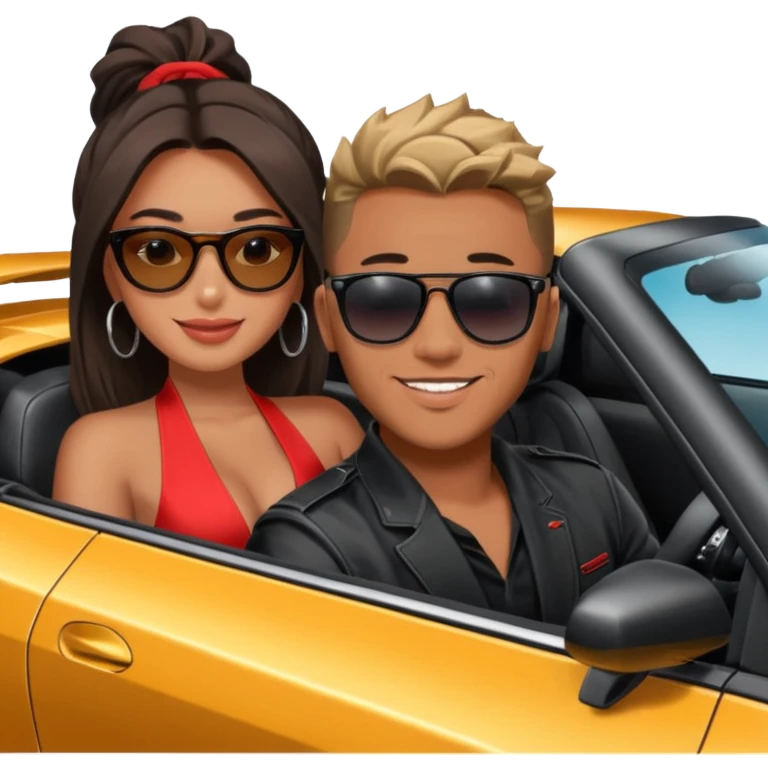 Spotted in Mexico celeb couple josh king jetset madrid the millionaire internet celebrity panel rank founder and instagram model girlfriend Tefi in Nissan GTR  emoji