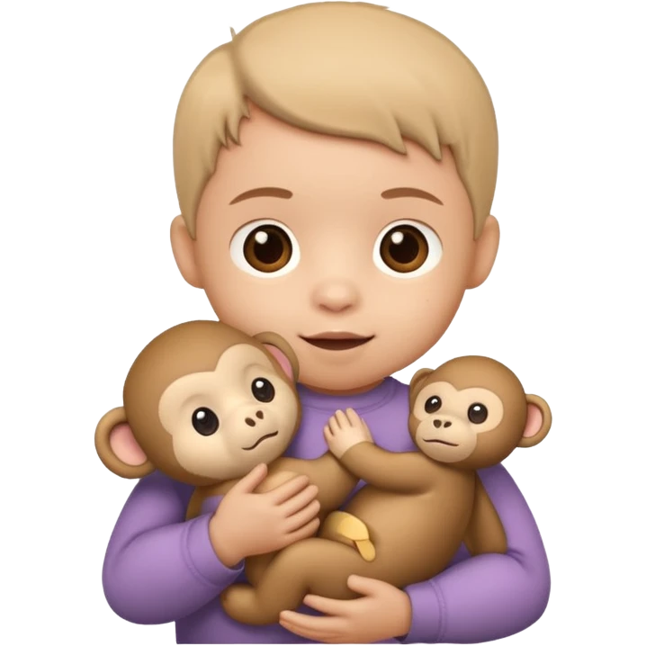 Baby with Monkey. emoji