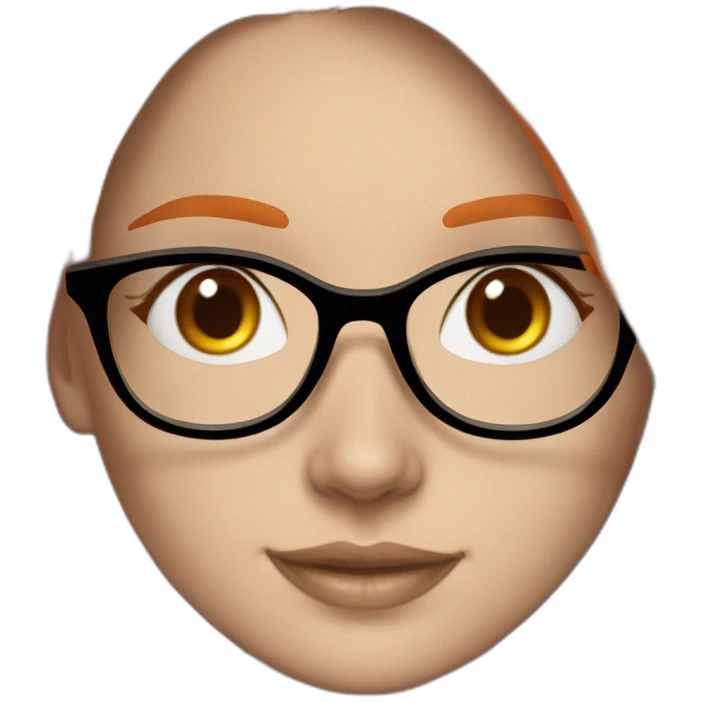 beautiful-fashion-white-girl orange hair with glasses smiling emoji